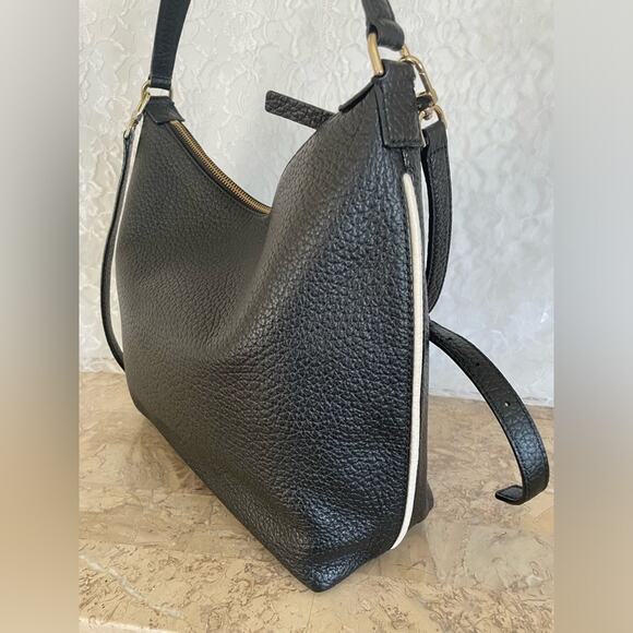 KATE SPADE black white edge hobo shoulder bag - Picture 4 of 9